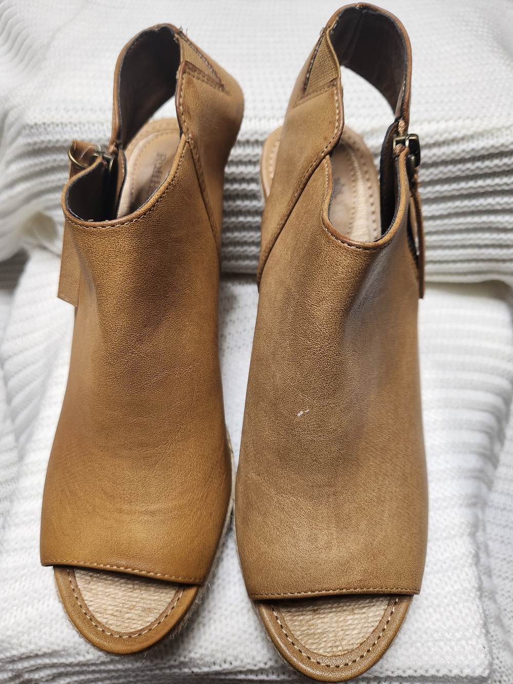 Ruff Hewn Tan Open-Toe Slingback Mules
